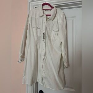 ASOS Cream Long Sleeve Dress